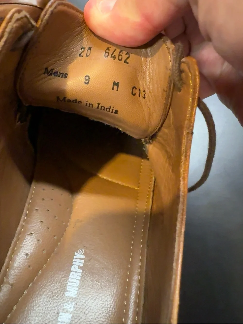 Johnston & Murphy Men’s 9 M Cognac Leather Derby Dress Shoes Lace Up Oxford